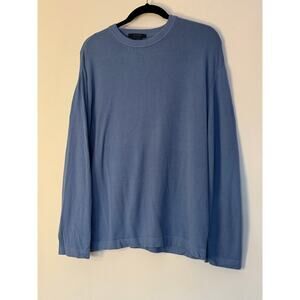 Zegna Sport Men's Blue Long Sleeves Cashmere Cotton Crewneck